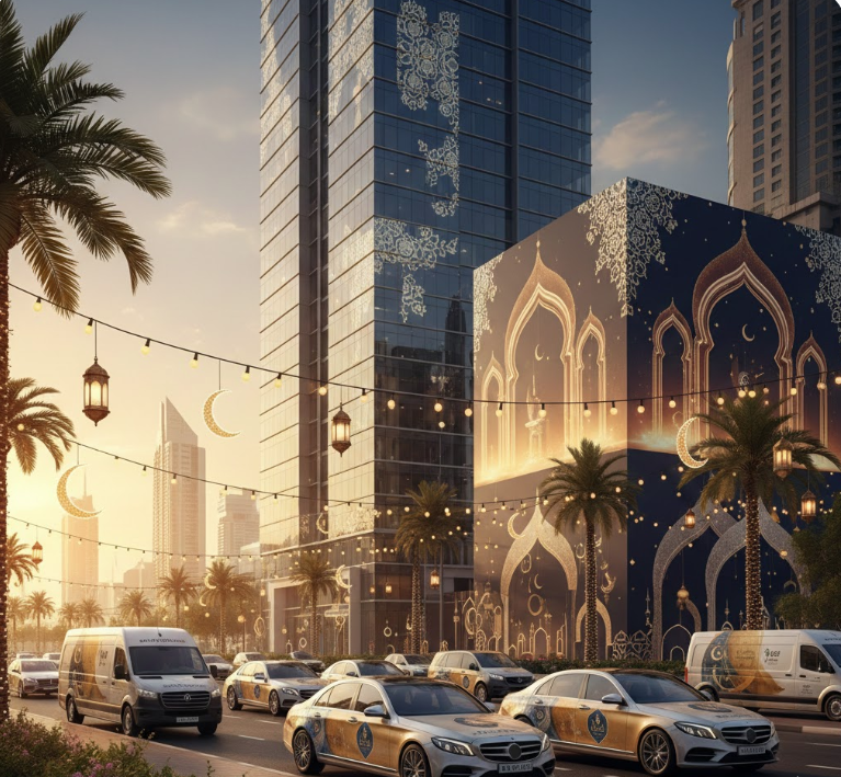 Vehicle wraps Dubai for Ramadan campaign by Al Reza Advertising